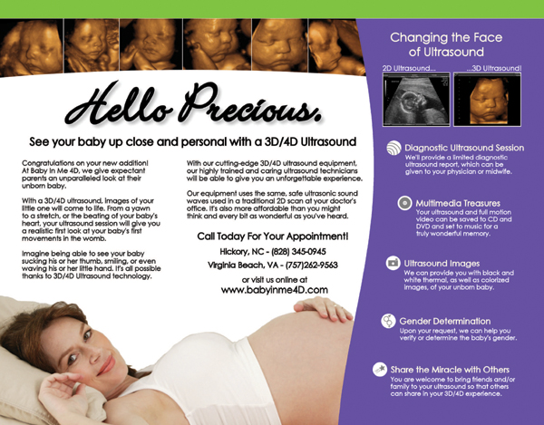 fold-out brochure for Babyinme4d